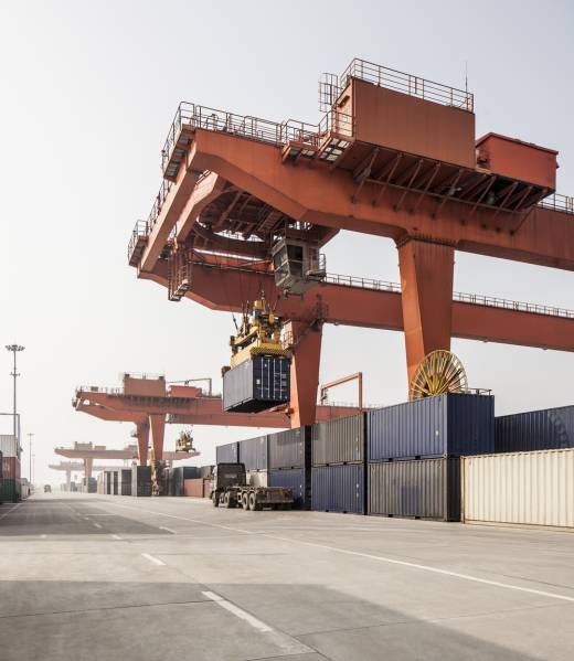 Shipping container loading facility, Xi’an, Shaanxi, China Shipping container loading facility, Xi'an, Shaanxi, China